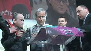 François Hollande enfariné