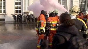 Les pompiers dans la rue en Belgique