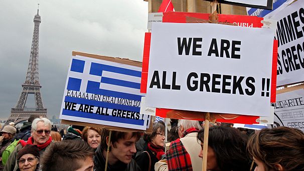 Paris: Solidarity with Greece demo