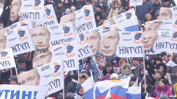 Moscow: Pro-Putin election rally