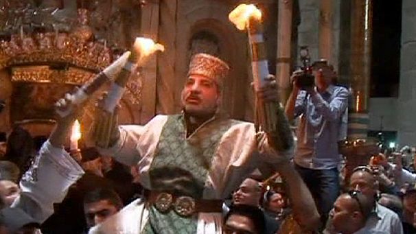 Orthodox clerics celebrate Easter with ‘Holy fire’