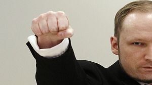 Breivik holds court during his trial in Oslo