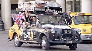 Trio in London black cab make record journey