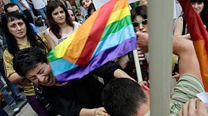 Georgia Gay Pride march ends in fist fight
