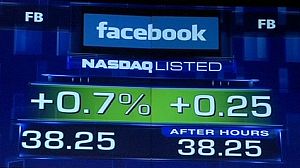Facebook stock slightly up in first day of trading
