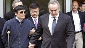 Chen Guancheng, en el aeropuerto de Pekín
