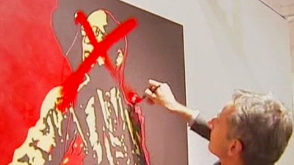 Jacob Zuma painting vandalised