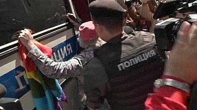 Gay rights rally dispersed in Russian capital