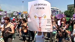 Women protest against new abortion law in Turkey