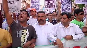 Demonstration in Athens after TV slapping