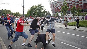 Polish and Russian fans clash ahead of Euro 2012 match  