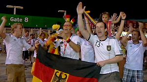 German fans celebrate win over the Netherlands