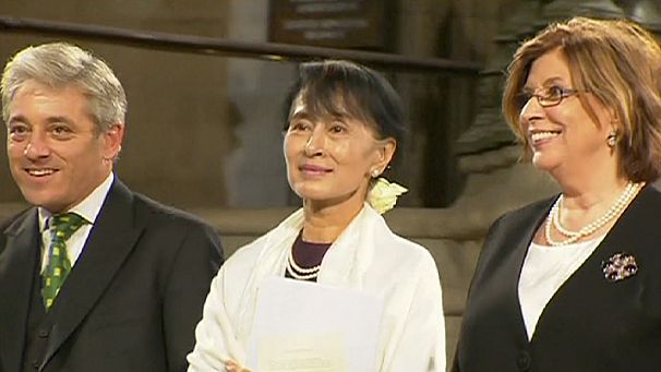 Aung Suu Kyi addresses UK parliament