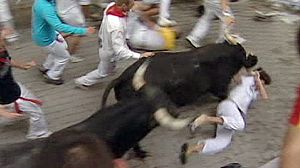 Man gored by Pamplona bull