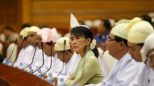 First parliamentary session for Aung San Suu Kyi