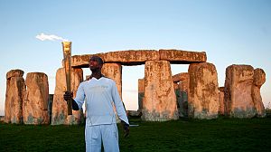 Olympic legend takes torch to Stonehenge