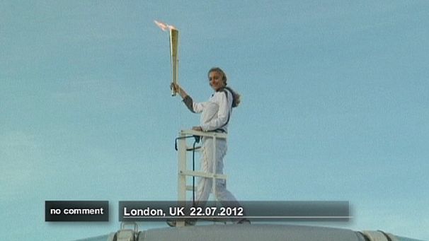 Olympic flame above London