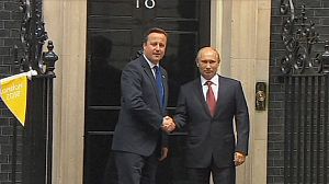 British PM challenges Putin over Syria during London visit