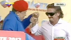 Hugo Chavez on the campaign trail with Sean Penn