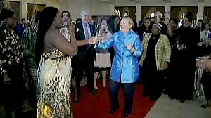Hillary Clinton takes to the floor  