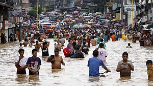 Philippines floods: Half of Manila submerged