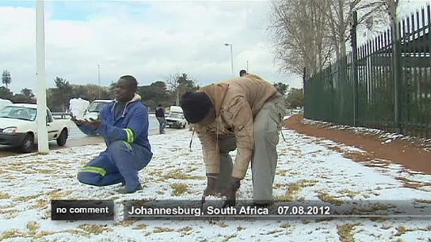 Surprise snow in Johannesburg