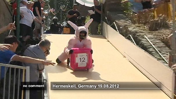 Rubbish bin racing in Germany