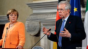 Merkel meets Monti as euro crisis diplomacy intensifies