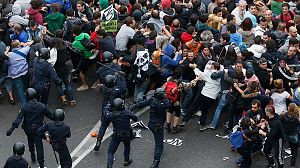 Protest turns ugly as police and demonstrators clash