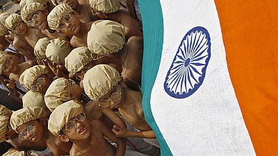 School children dressed as Mahatma Gandhi to celebrate his 143rd birth anniversary School children dressed as Mahatma Gandhi to celebrate his 143rd birth anniversary