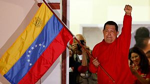 Venezuela’s President Chavez celebrates re-election