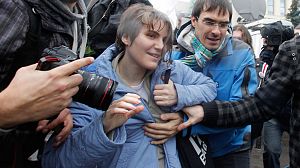 Freed Pussy Riot member reunited with father