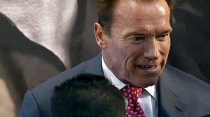 Arnie lends some muscle to Frankfurt Book Fair