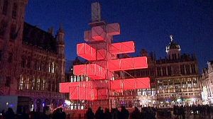 Mixed reactions to Brussels modern art Christmas tree