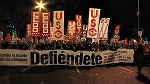 Pensioners protest in Spain