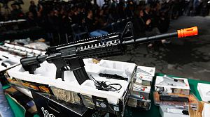 Toy guns destroyed in anti-violence operation in Mexico