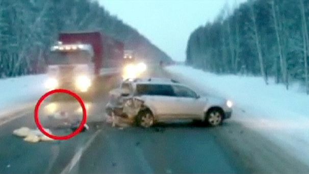 Russia: baby’s miracle escape