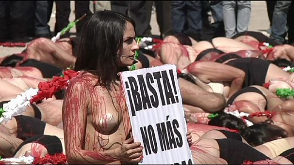 Anti-bullfighting protest in Mexico