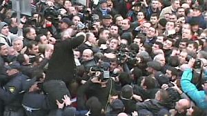 Georgia protesters attack Saakashvili allies