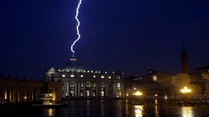 When lightning struck a stricken Holy See