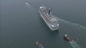 Stricken liner close to safety