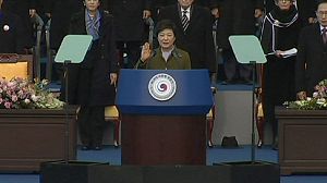 South Korea first female president urges North to drop atomic ambitions