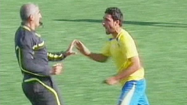 Referee chased and attacked by players