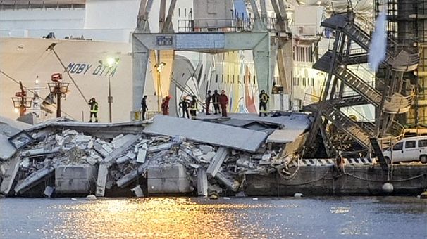 Search for missing port workers after Genoa ship collision
