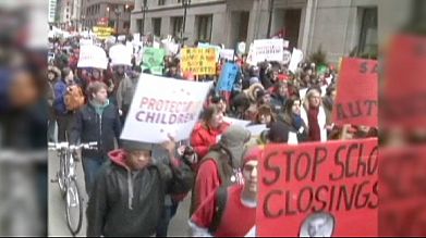 Mobilisation contre la fermeture d'écoles à Chicago