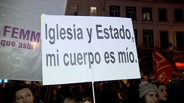 Thousands protest in Brussels on planned anti-abortion law in Spain