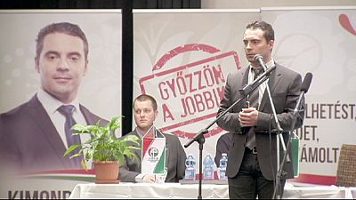 Protests as Hungary’s far-right Jobbick party holds rally in former synagogue Protests as Hungary’s far-right Jobbick party holds rally in former synagogue