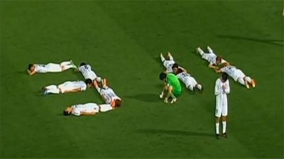 Watch: Japanese footballers in touching tribute to tsunami victims Watch: Japanese footballers in touching tribute to tsunami victims