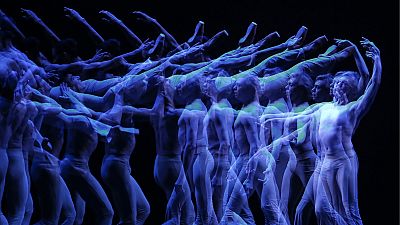 Dancers perform “Clear” at the Schiller theatre Dancers perform “Clear” at the Schiller theatre