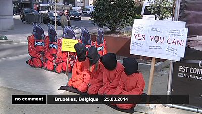 Protest against US human rights violations in Brussels – nocomment Protest against US human rights violations in Brussels – nocomment